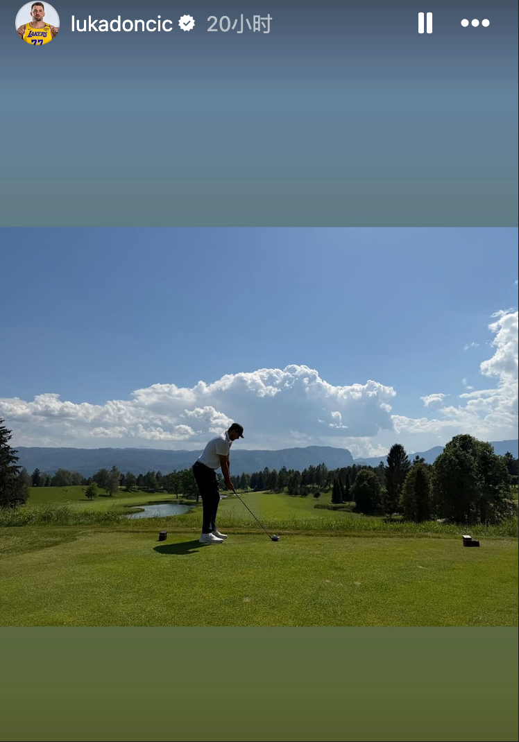 最近东契奇在打高尔夫⛳️啦洛杉矶湖人东契奇