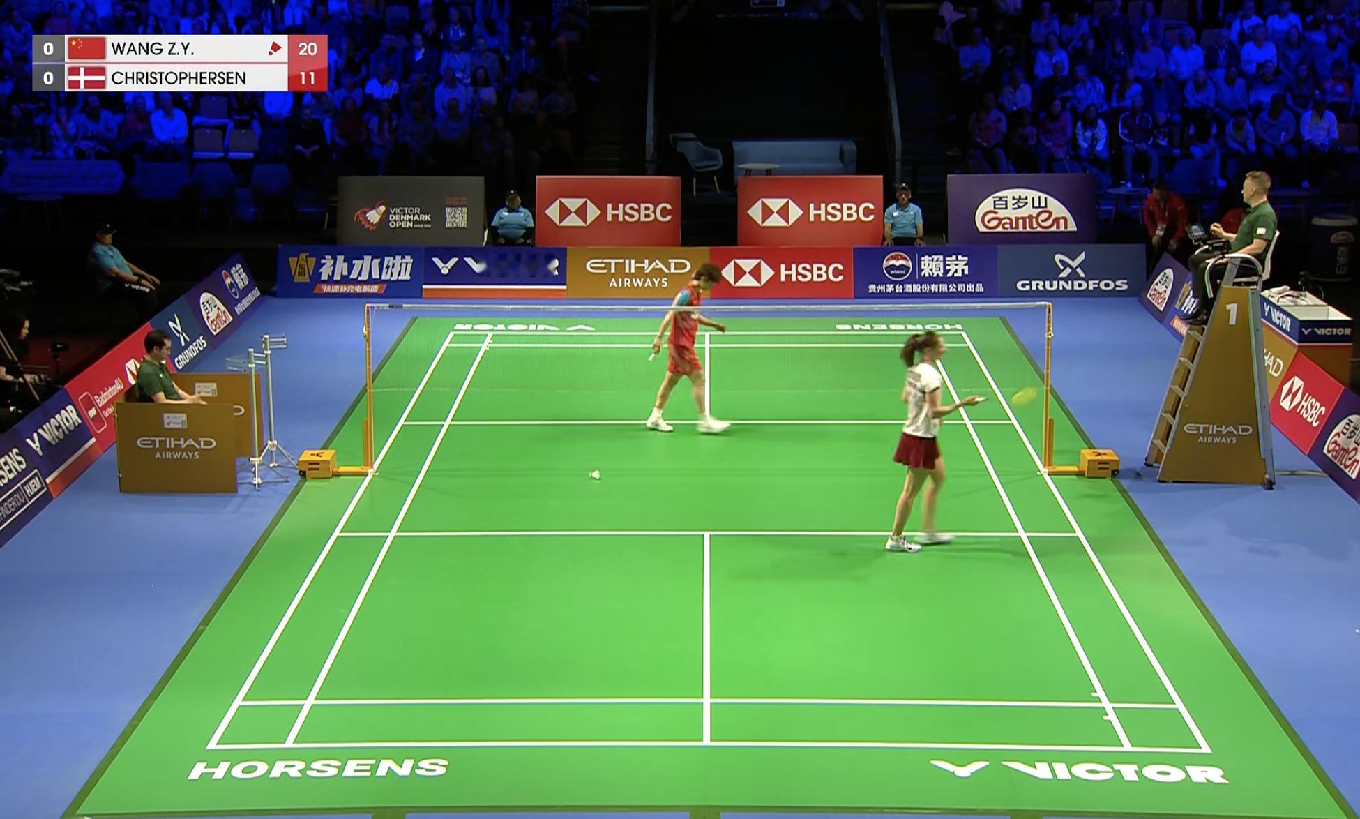 一单：王祉怡🇨🇳 21-11 🇩🇰莱恩巅峰对决胜利在握2026年汤尤杯中