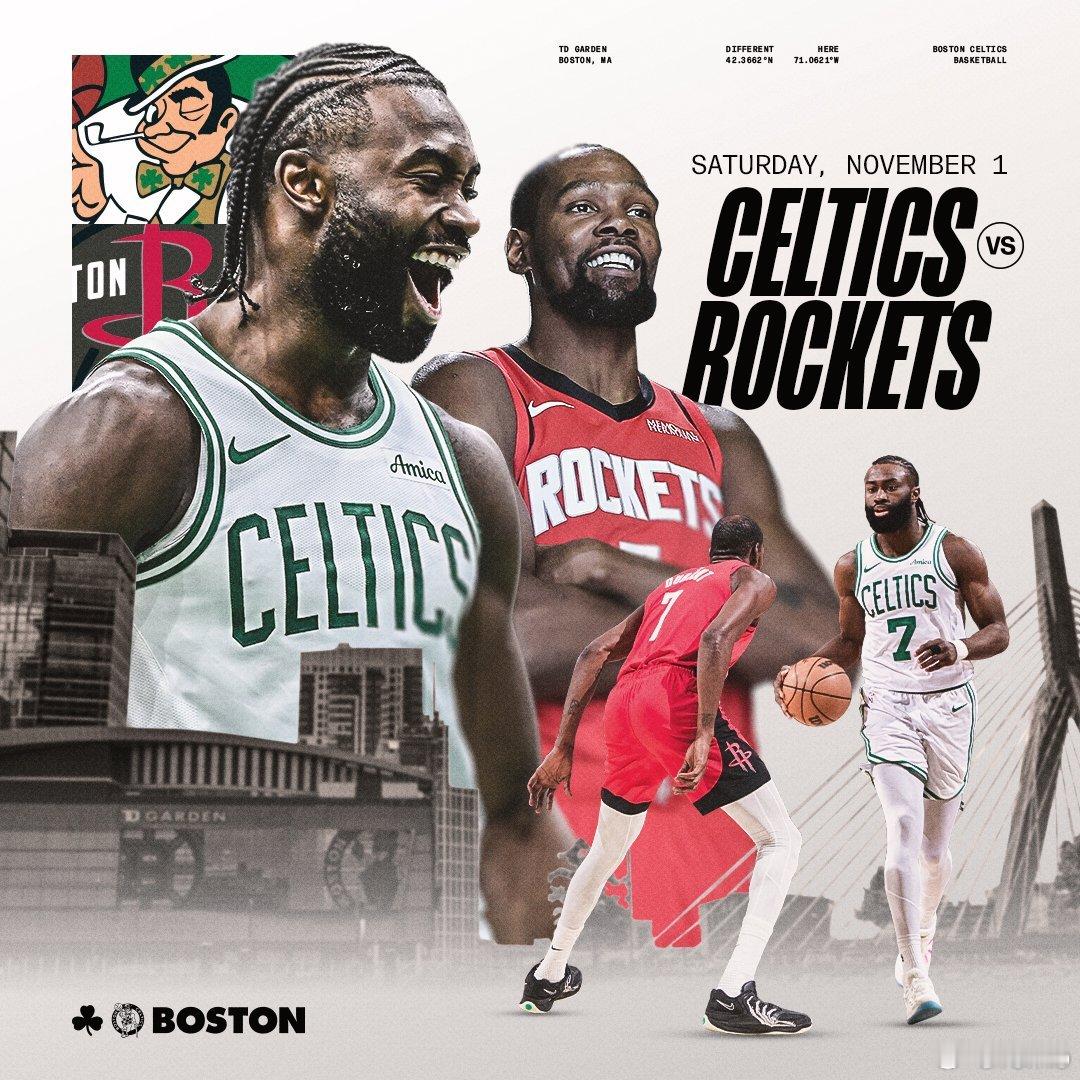 今天在波士顿，火箭队将连续第三场派出阿门·汤普森约什·奥科吉凯文·杜兰特贾巴里·