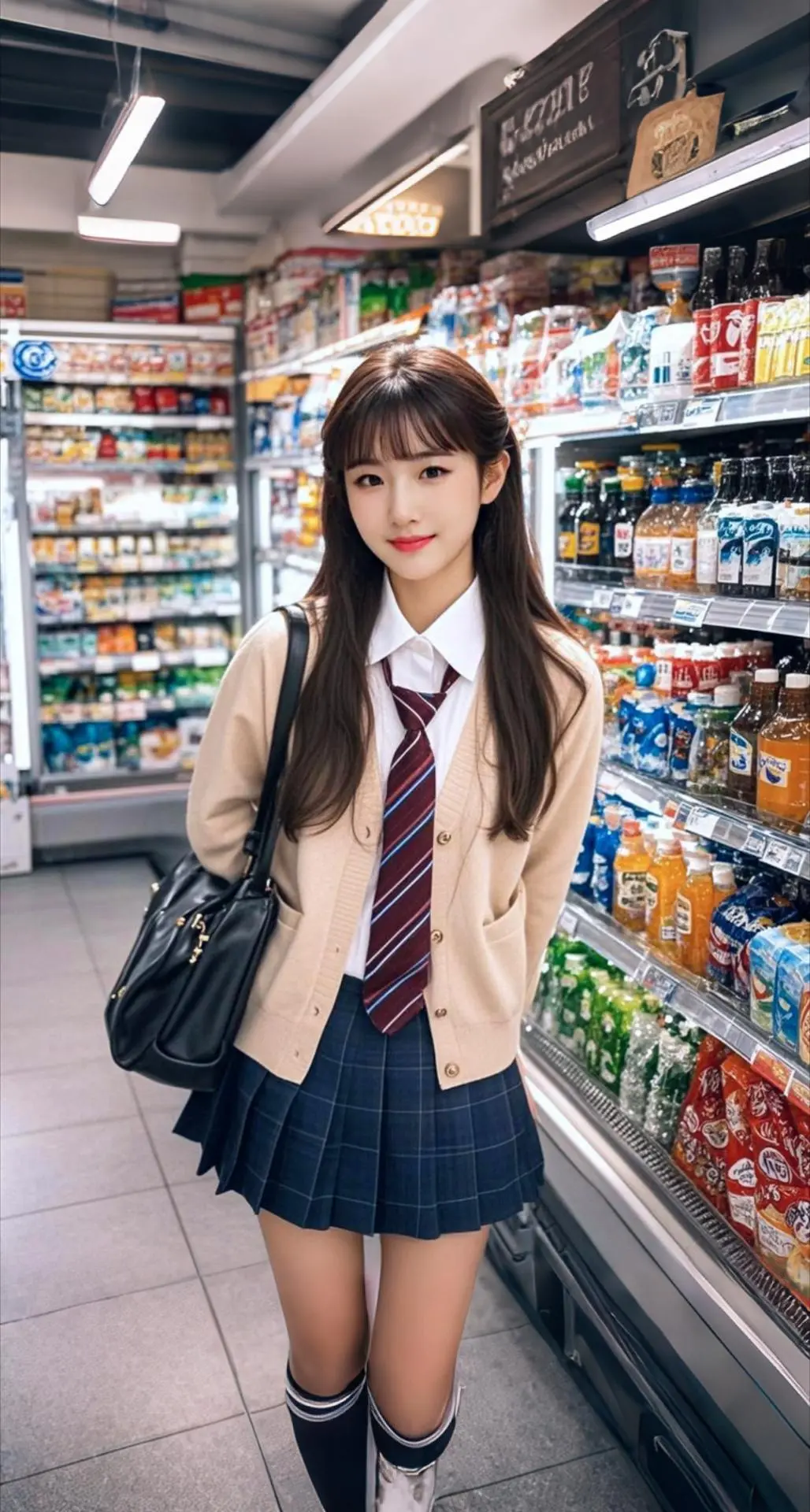 AI扩图 AI校园风少女