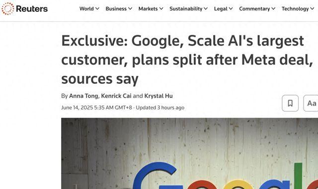 谷歌计划与 Scale AI 分道扬镳，引发行业连锁反应

谷歌本周已与 Sca