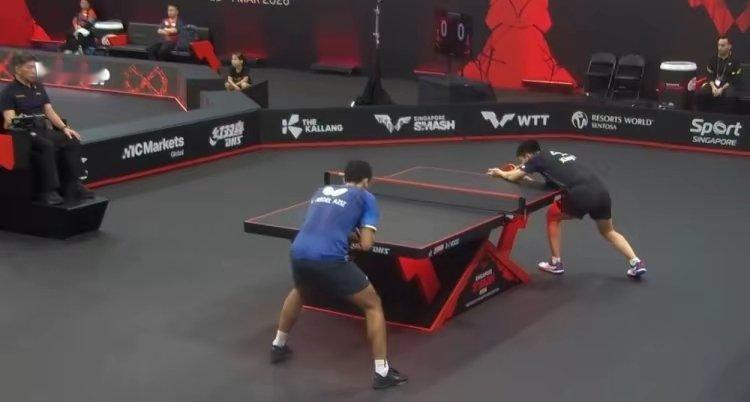 向鹏3-1战胜阿卜杜拉齐兹，晋级新加坡大满贯男单32强体育明星WTT新加坡大满贯