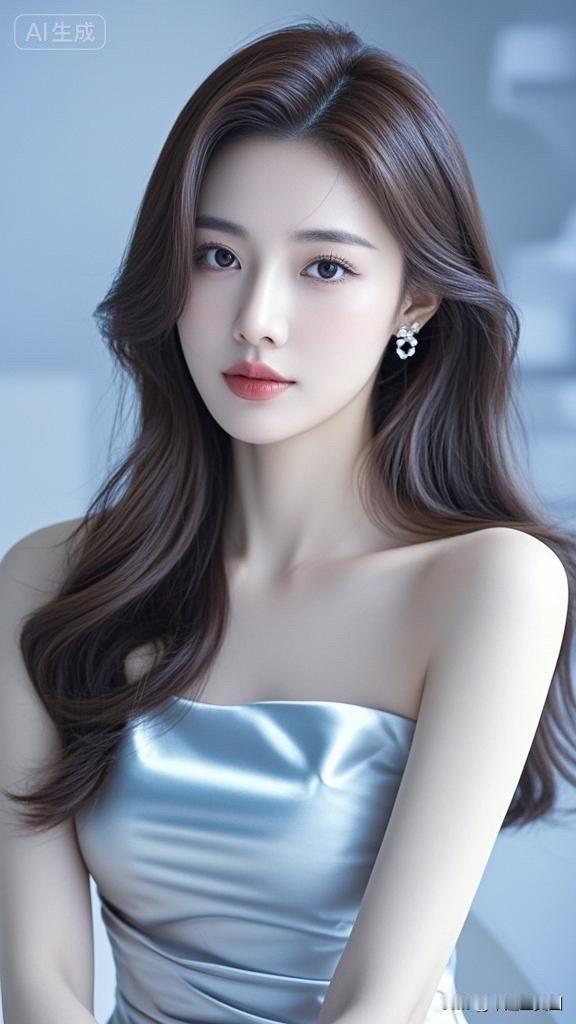 梦幻蓝光下，优雅少女，闪耀星河。✨