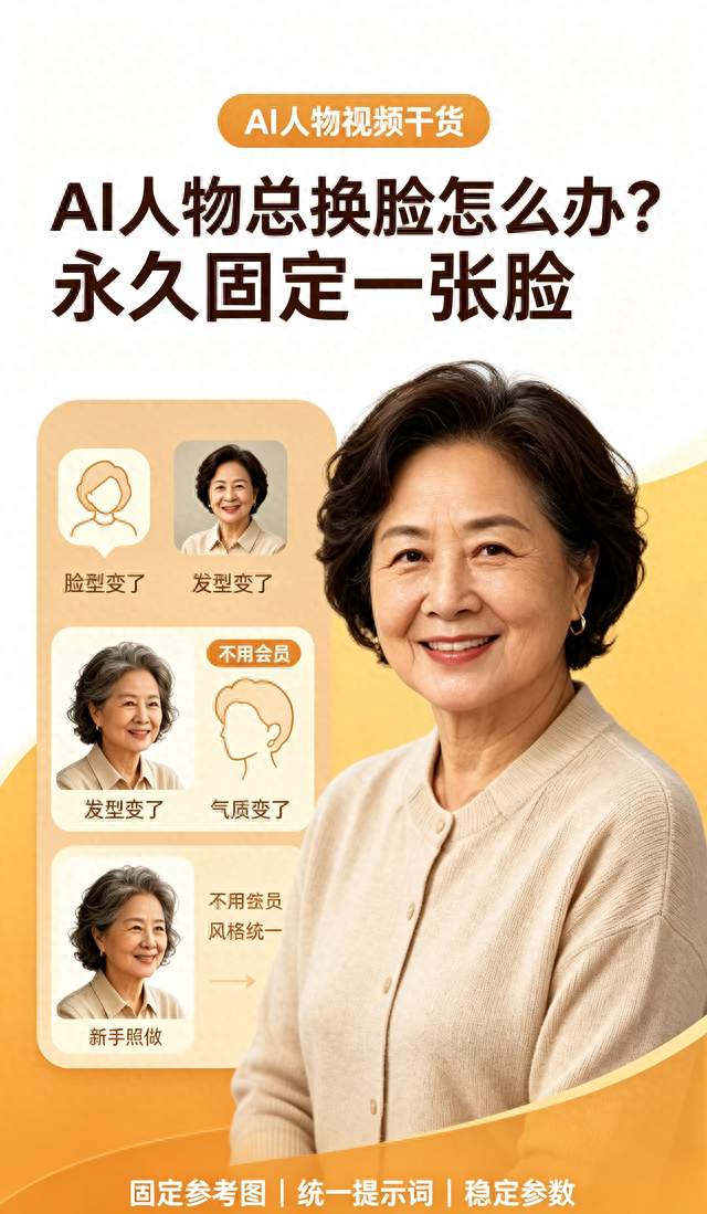 保姆级教程｜一键统一AI人物脸型、发型、气质！彻底解决频繁换脸