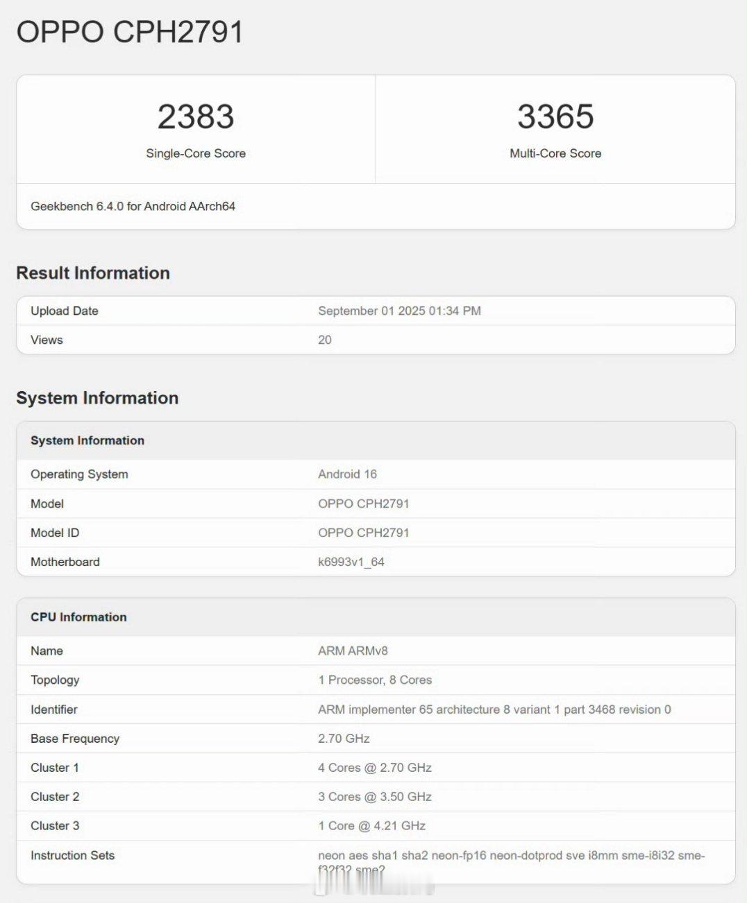 OPPO Find X9跑分，天玑9500处理器，不出意料的话，下旬就该来了 ​