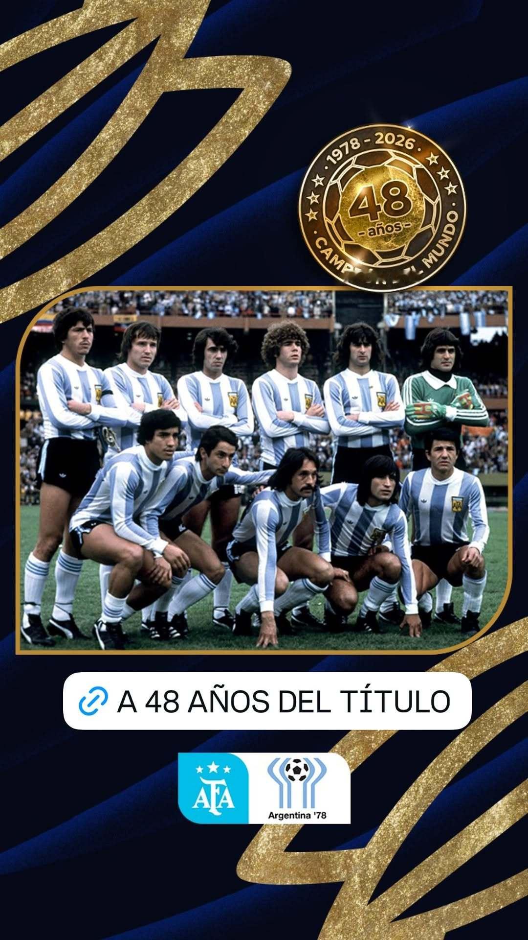 1978年的这一天，阿根廷国家队世界杯 赢得了第一座冠军奖杯🏆，从此，这件蓝白