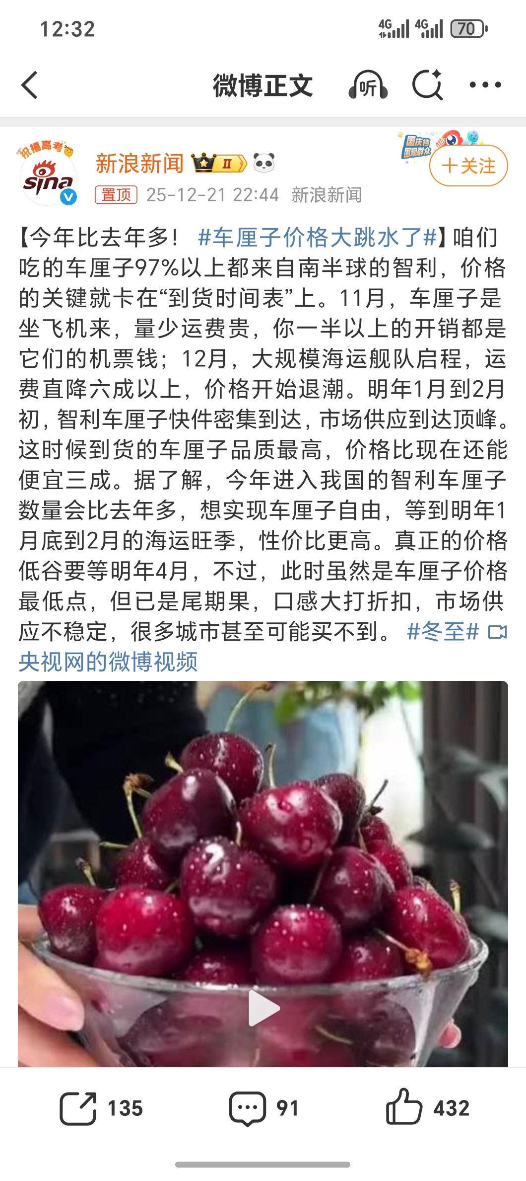 车厘子价格大跳水了我记得从啥时候开始过年就喜欢买车厘子放桌上既好看也没那么多厨余