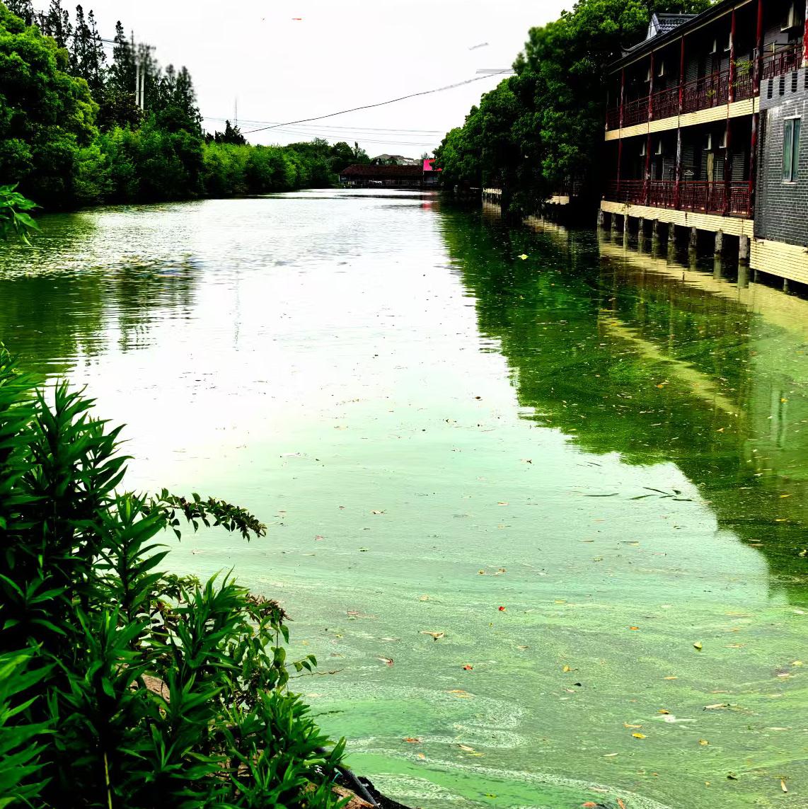 初夏晨曦中的清澈湖面……