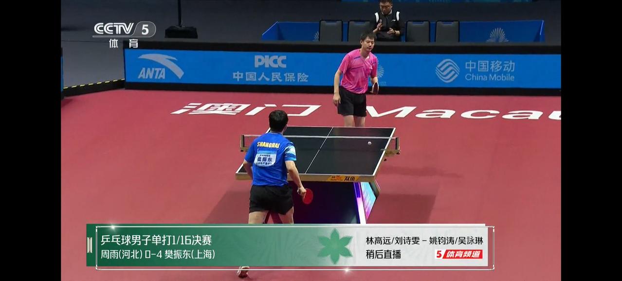 樊振东太强了！半个小时左右就打卡下班了！4比0横扫周雨，顺利进入到十六强。从本场