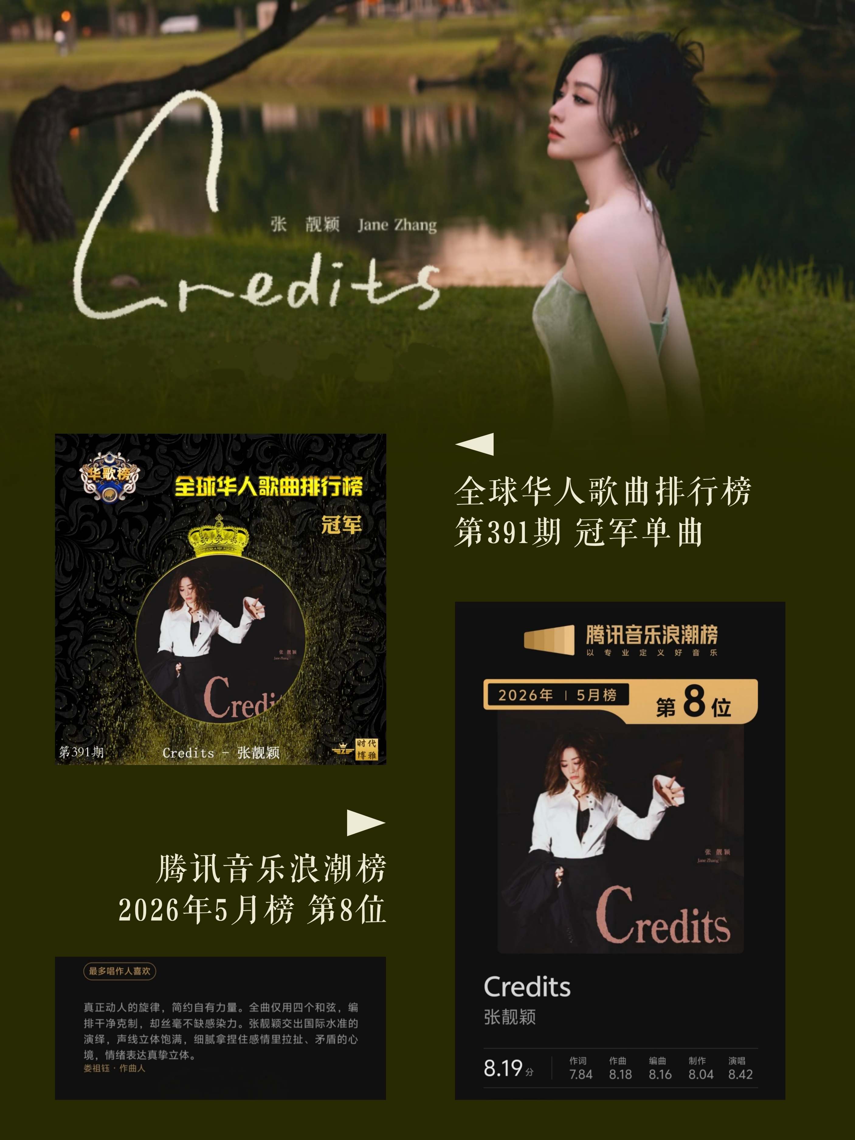 张靓颖 ▾追张靓颖世界巡回演唱会 【英文EP单曲《Credits》】✨全球华人歌