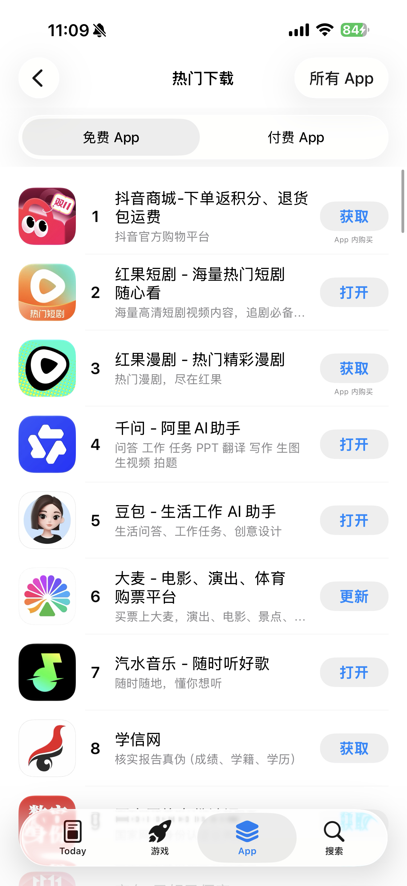 【字节系霸榜AppStore排行榜前五】全员进入大字节时代10月14日，红果短剧