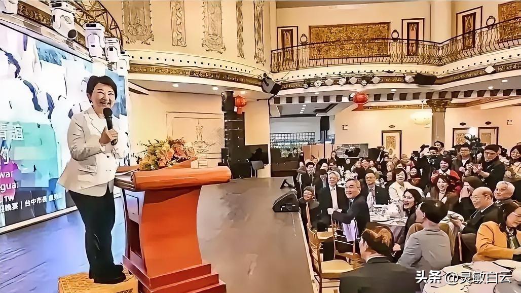 台中市长卢秀燕当地时间3月14日，在纽约参加侨界欢迎晚宴时，就两岸关系发声：“要