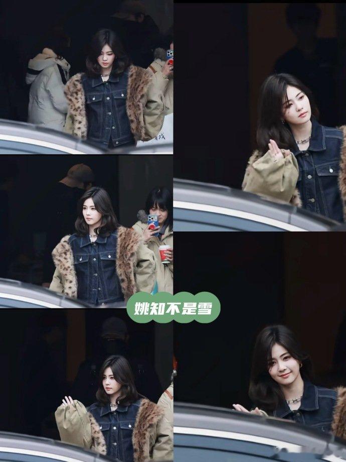 白鹿牛仔衣毛绒外套look 白鹿牛仔酷姐 白鹿牛仔衣毛绒外套look，白鹿牛仔酷