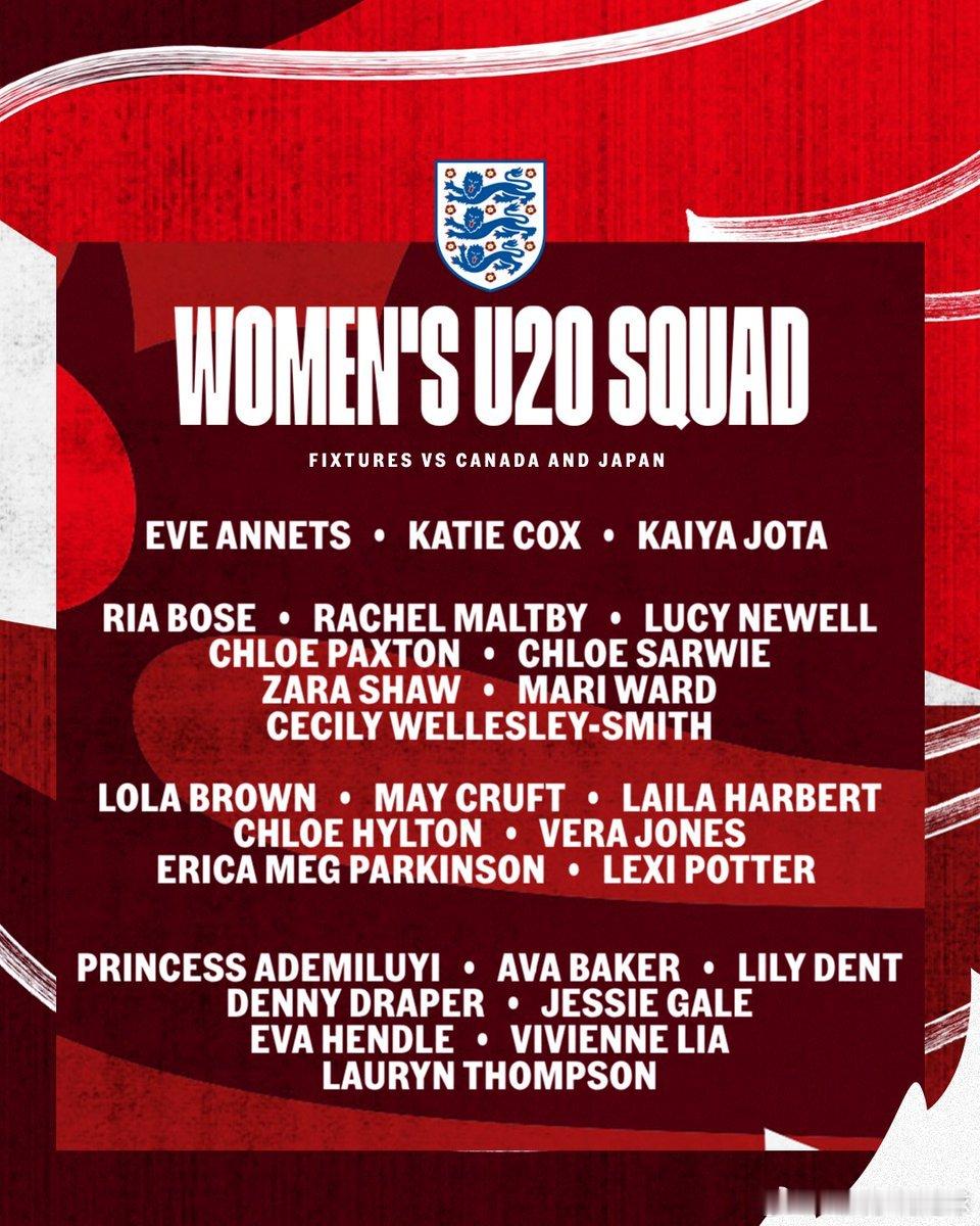 u20日本女子代表 西班牙穆尔西亚拉练赛对手U20英格兰🏴󠁧󠁢󠁥󠁮󠁧