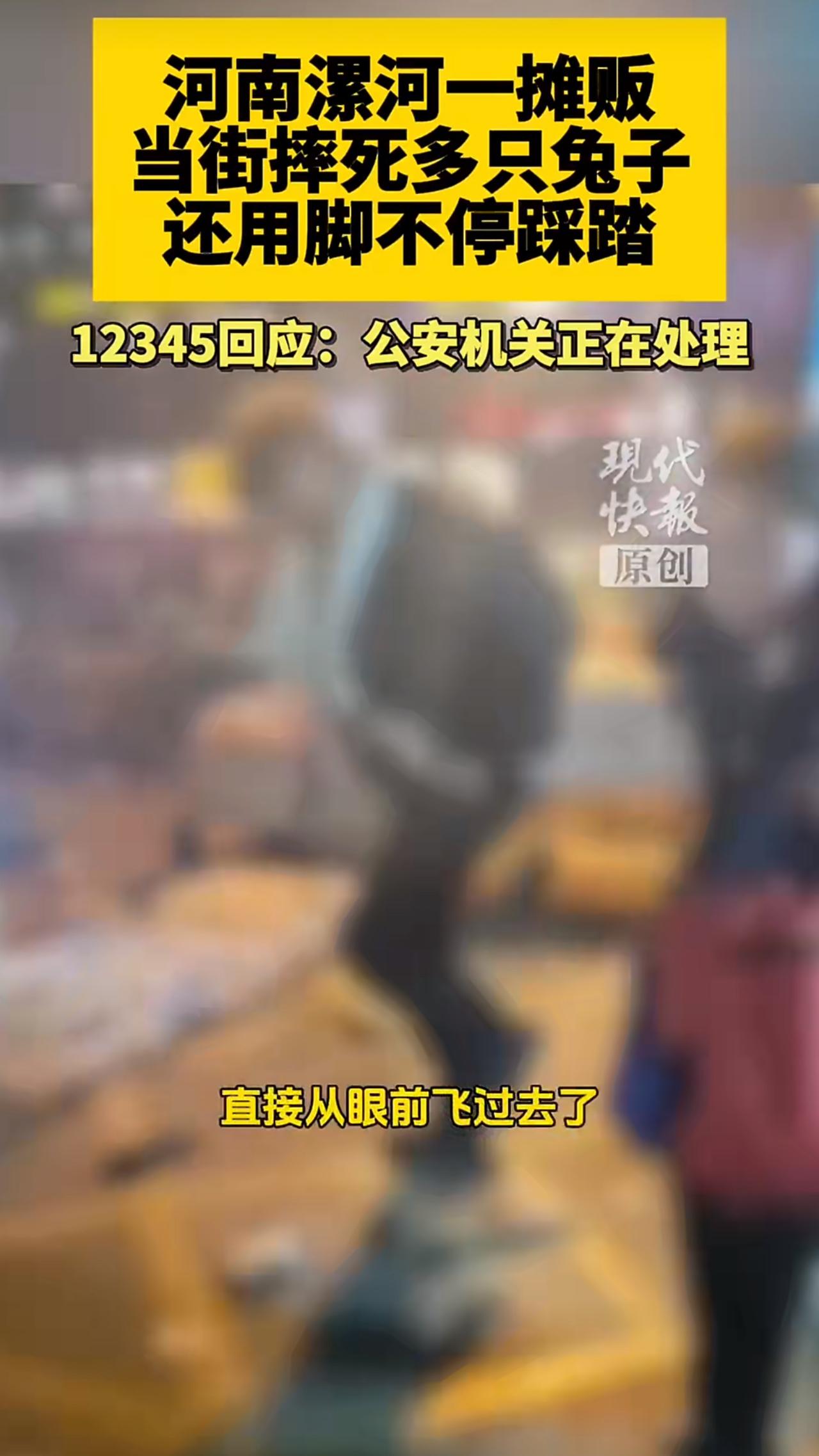 在河南漯河的昌建广场，最发生了一件让人既愤怒又揪心的事，一名卖兔子的摊贩，竟然当