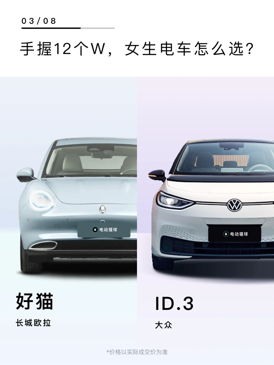 手握12个W，纯电小车怎么选？