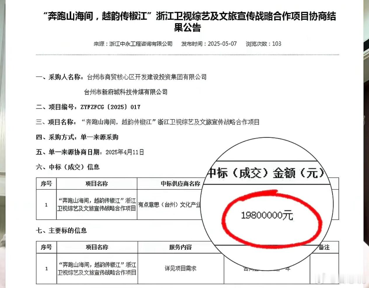 跑男在江山收费850万，到了台州，收费1980万，浙江的地方政府确实有钱，这么花