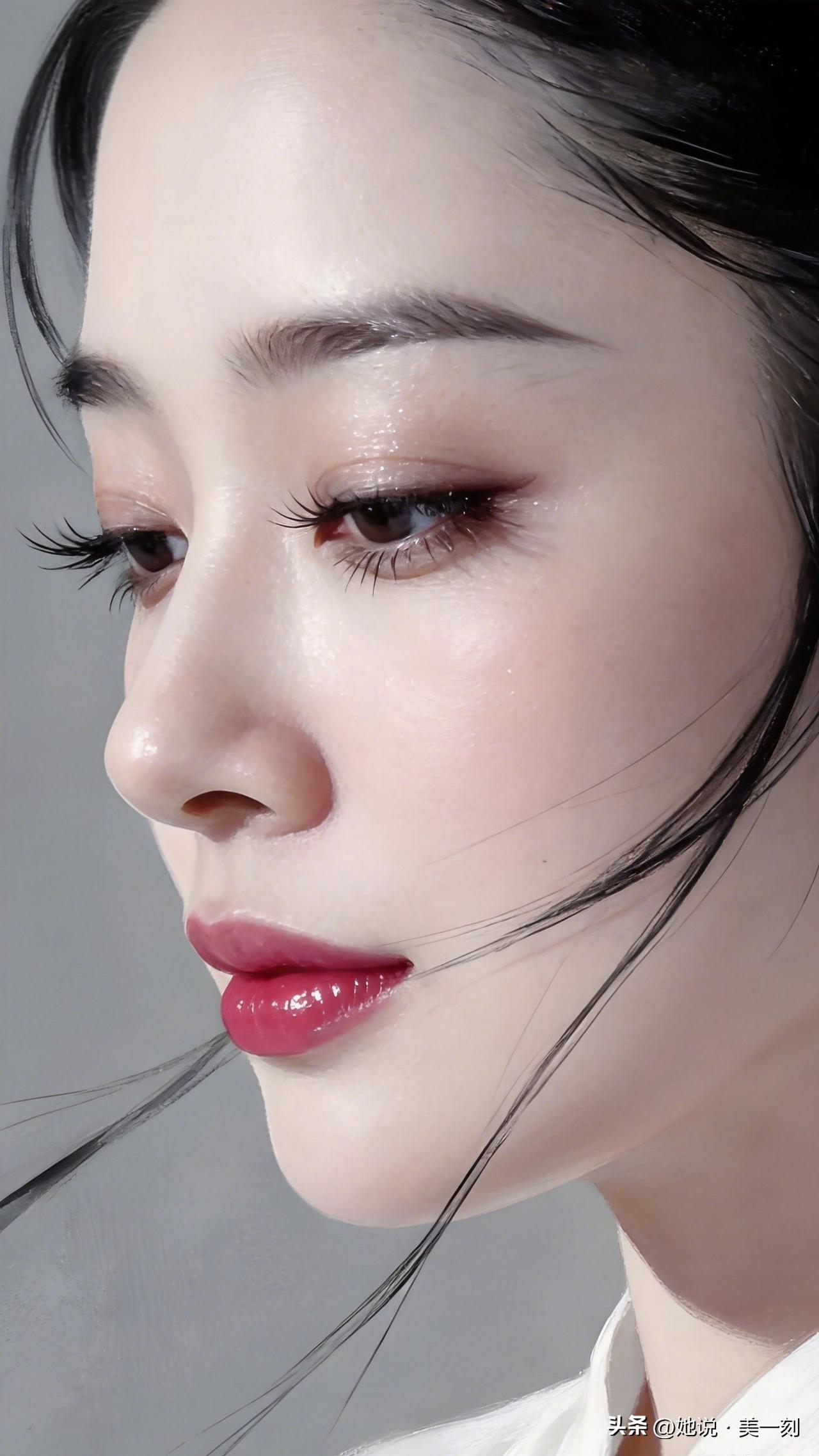 温柔眼妆，粉嫩唇色，尽显优雅气质