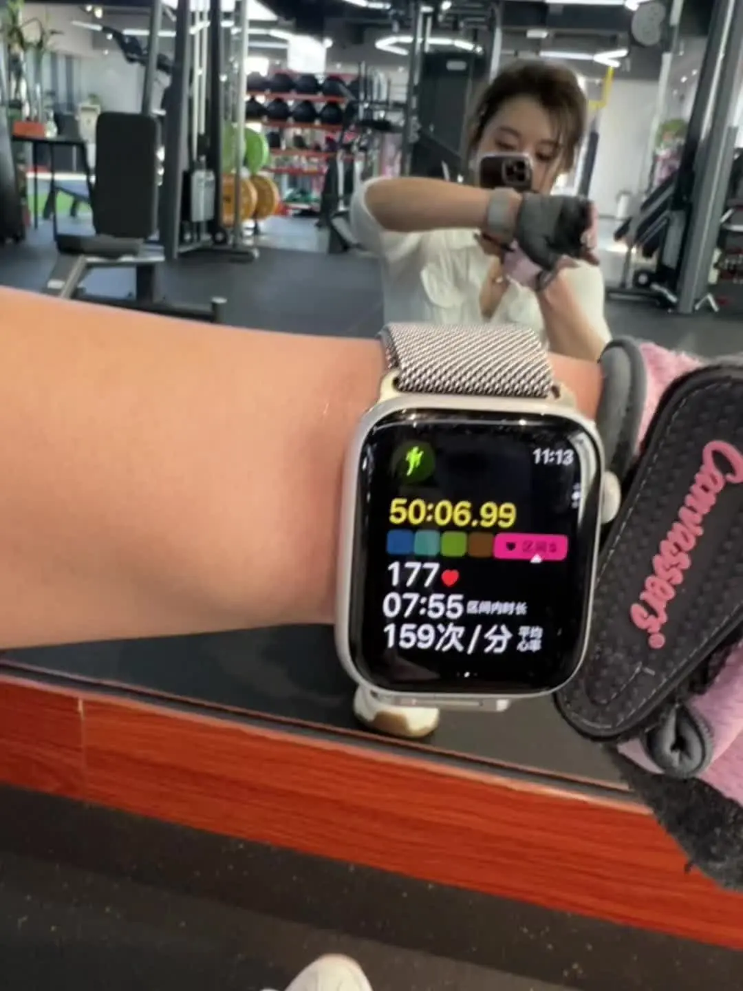 力量训练 愣是把最高心率干到177 全程五十分钟的平均心率不低于155...