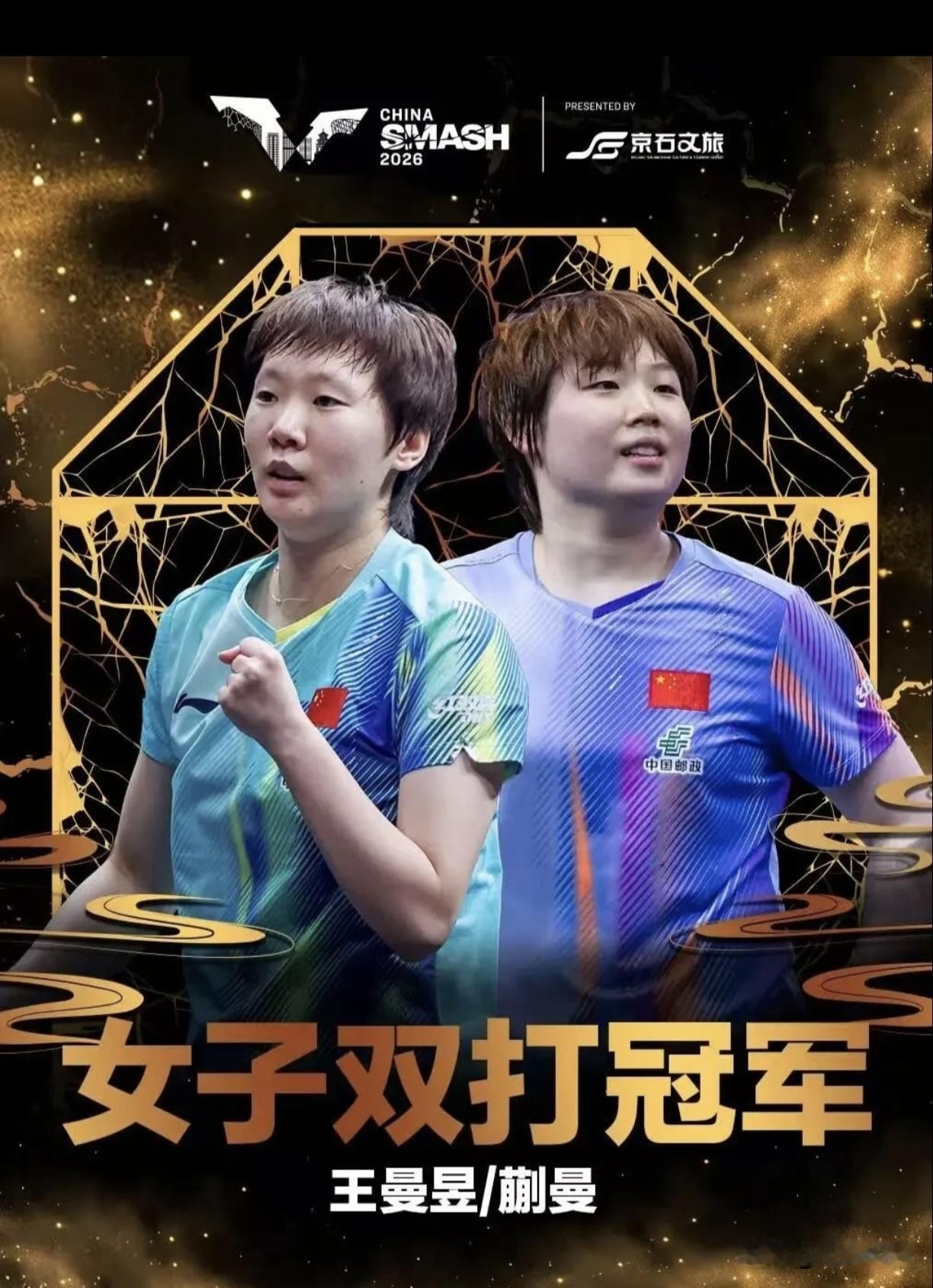 恭喜王曼昱/蒯曼获得WTT中国冠军大满贯女子双打冠军[给力][给力][给力]
 