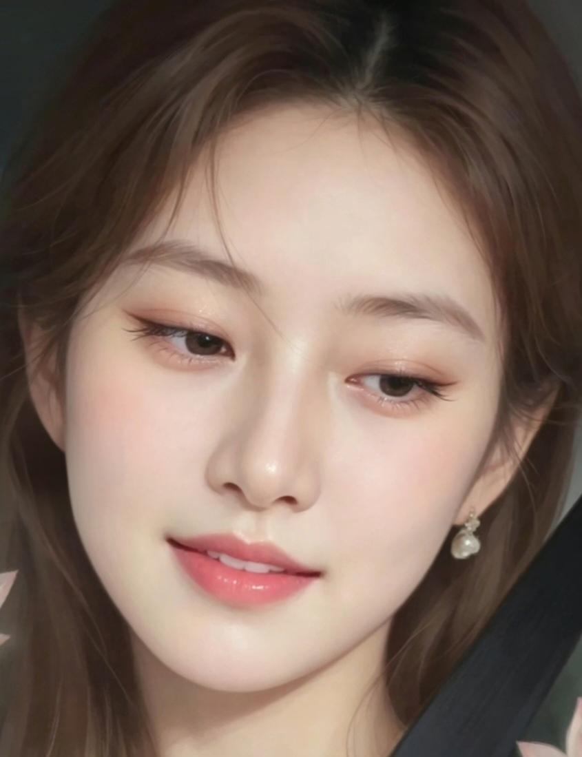 温柔甜美的少女，粉嫩的妆容，微笑的瞬间，让人心动不已。