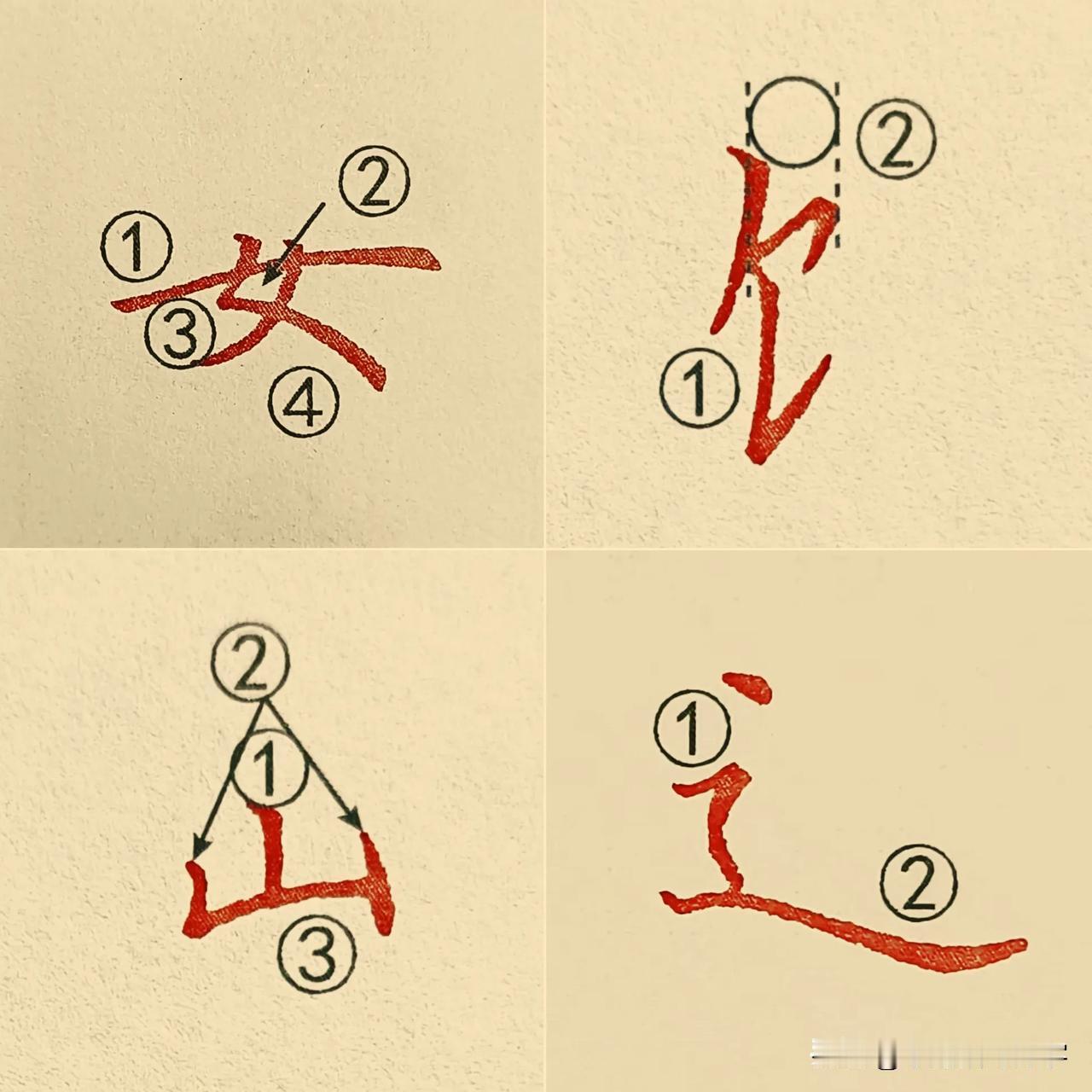 学绝招写好字:行书控笔，女字旁底山字底食字旁坐车底书写技巧:
1.女字底:撇点撇