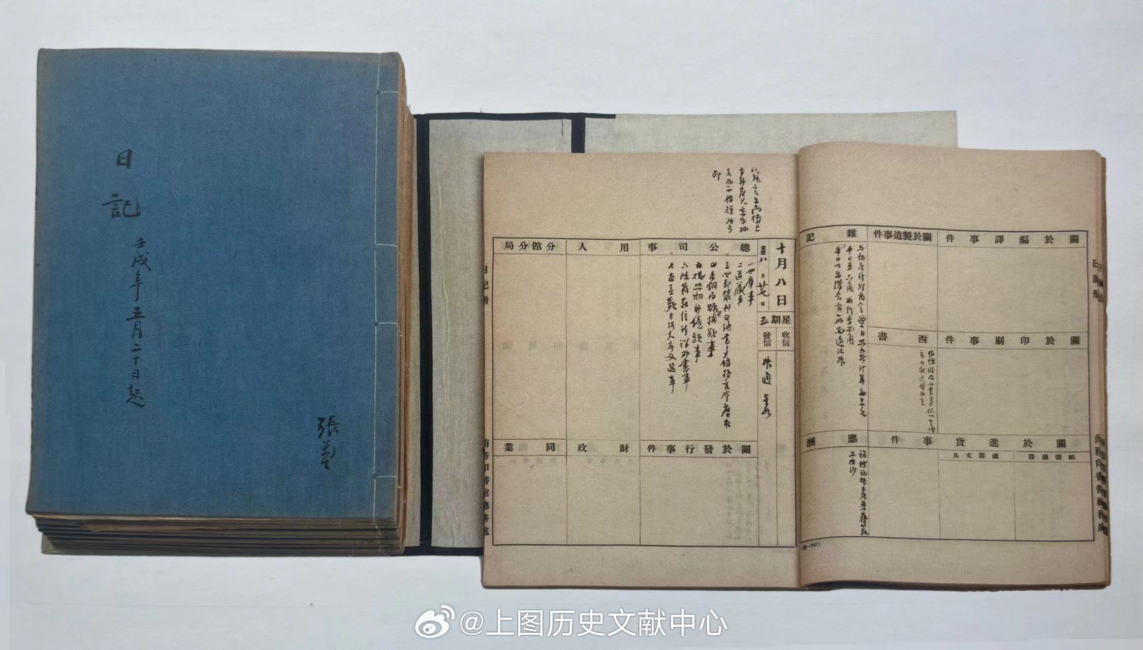 #上海图书馆藏张元济文献#《张元济日记》《张元济日记》稿本，凡35册，装3函。时