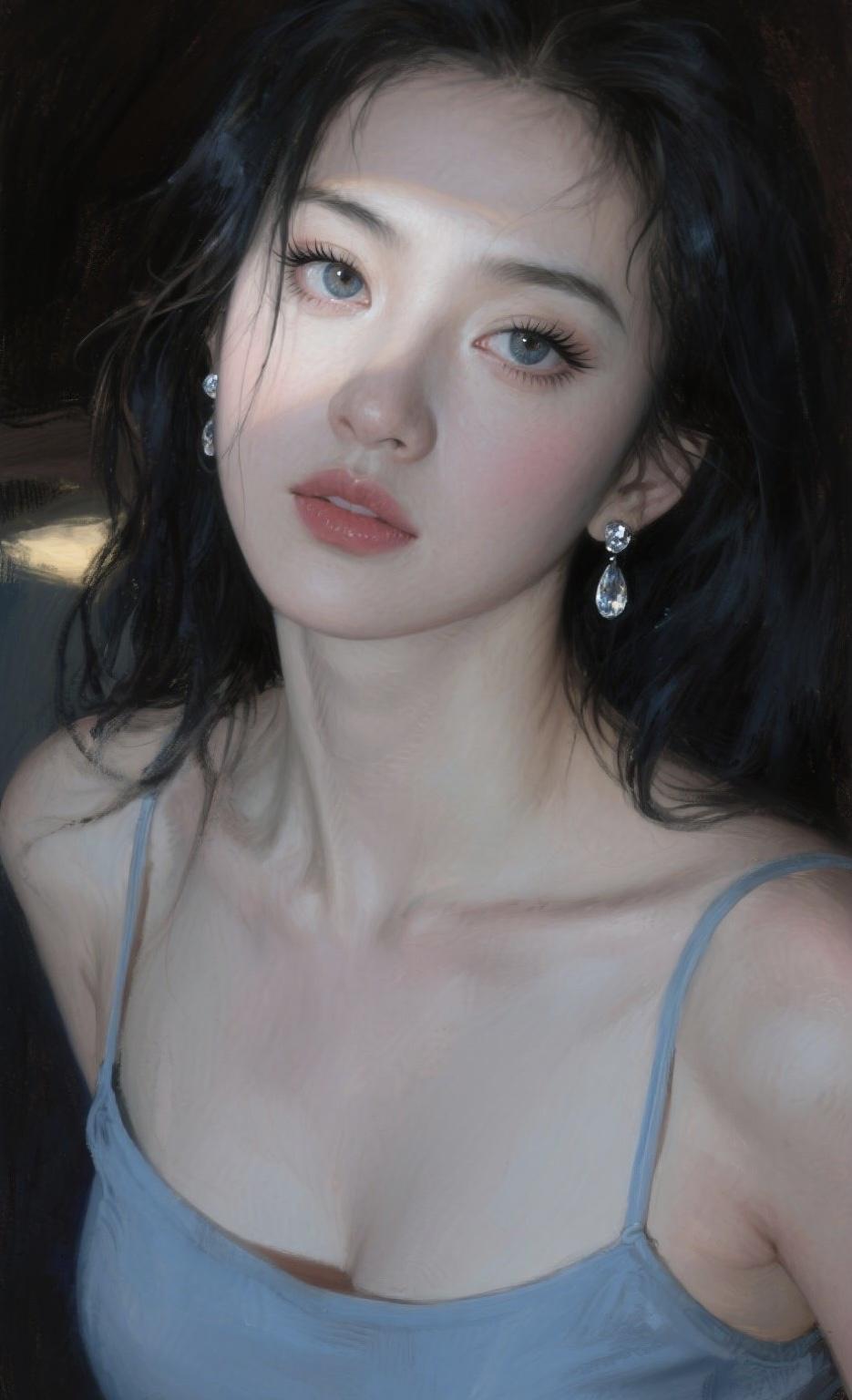 高冷美女：是冰山，也是星光

她的美带着距离感——眉峰微挑时像含着霜，说话时语速