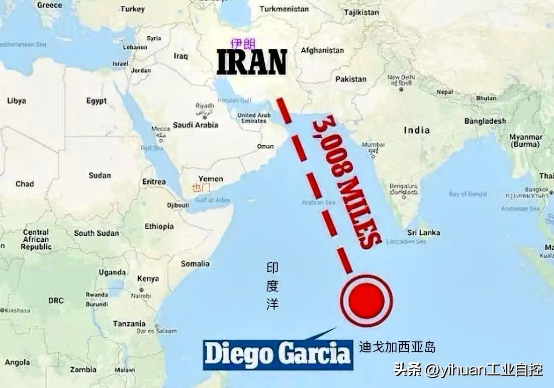 美媒WSJ报道，伊朗昨天向位于印度洋上的迪戈加西亚英美联合海军基地发射了两枚中程
