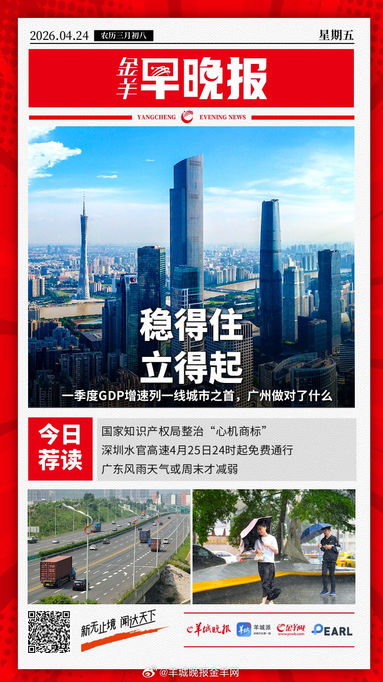 #金羊早晚报# 一季度GDP增速位列一线城市之首，广州做对了什么？接下来如何发力