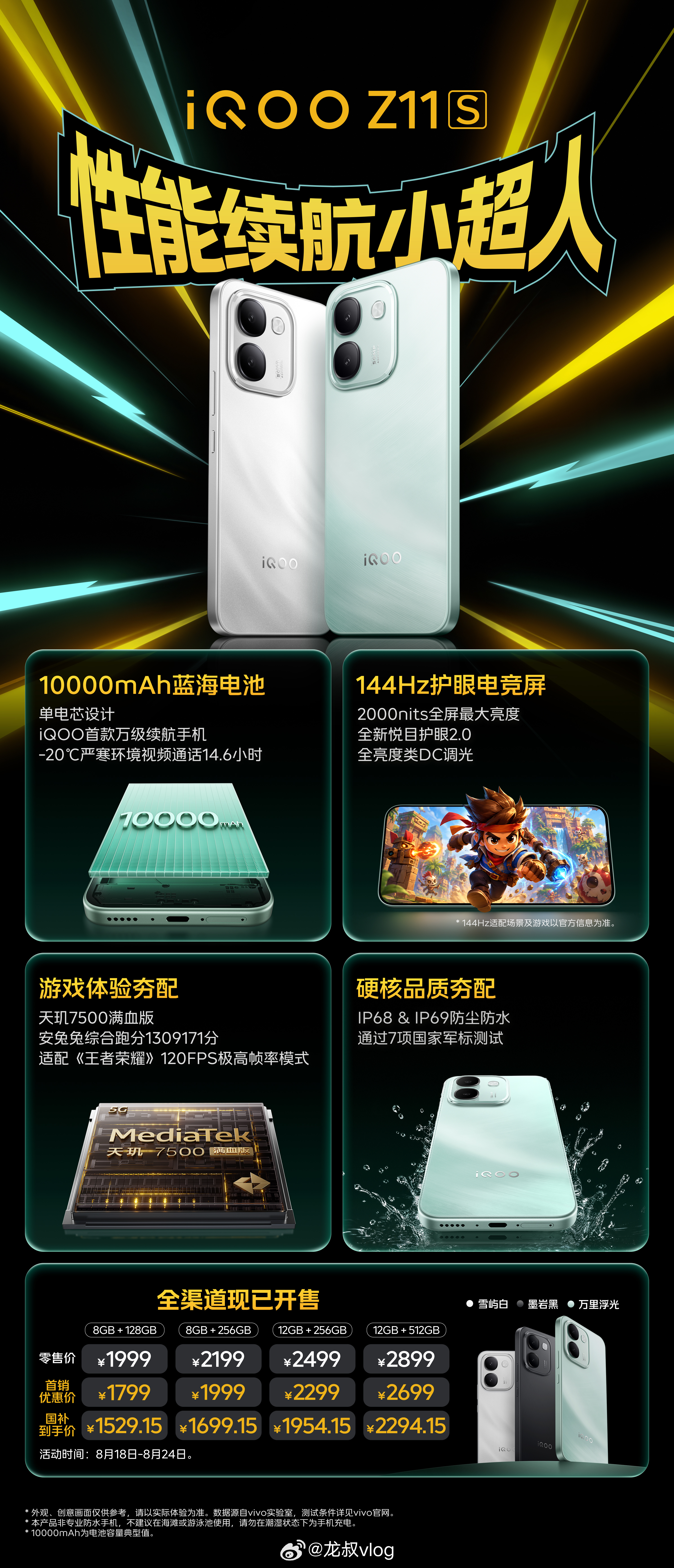 iQOO Z11至尊版和iQOO Z11S的一图流来了，相当可以！ 