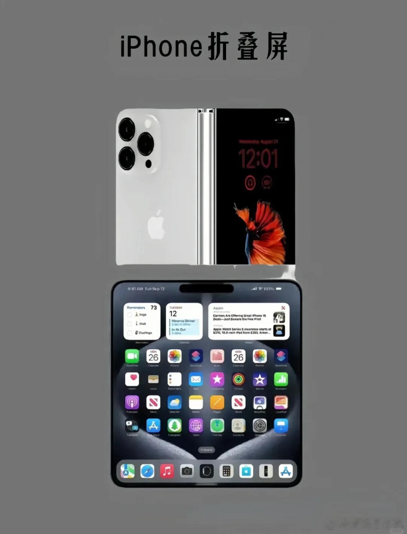 折叠屏iPhone明年亮相明年肯定会发布的，价格估计要15000左右了，比2T的