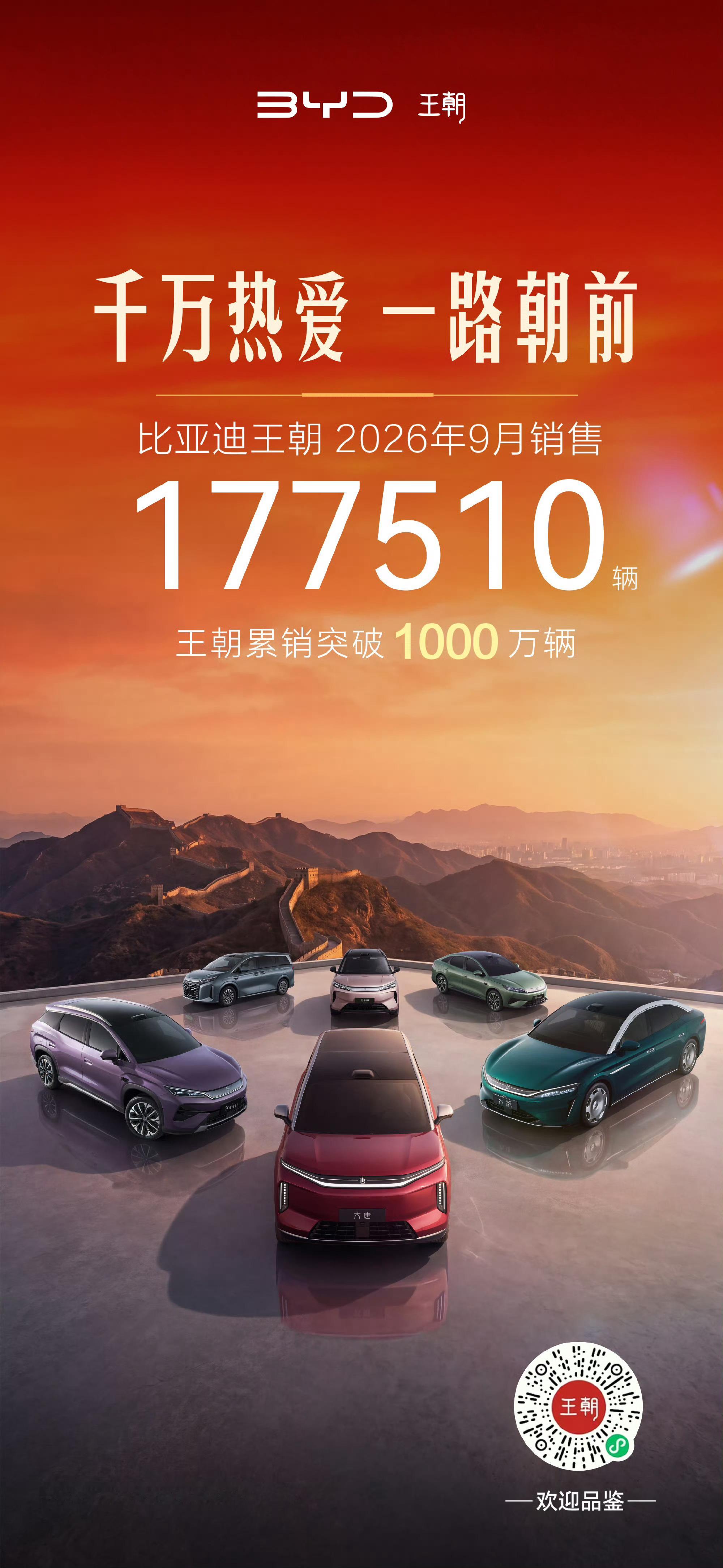比亚迪王朝9月销量17.75万辆 ​​​