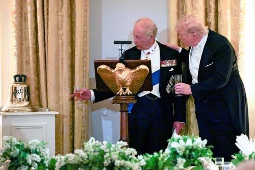 真把自己当“一把手”了
查尔斯三世访美晚宴上的发言
显示英国在伊朗核问题上支持美