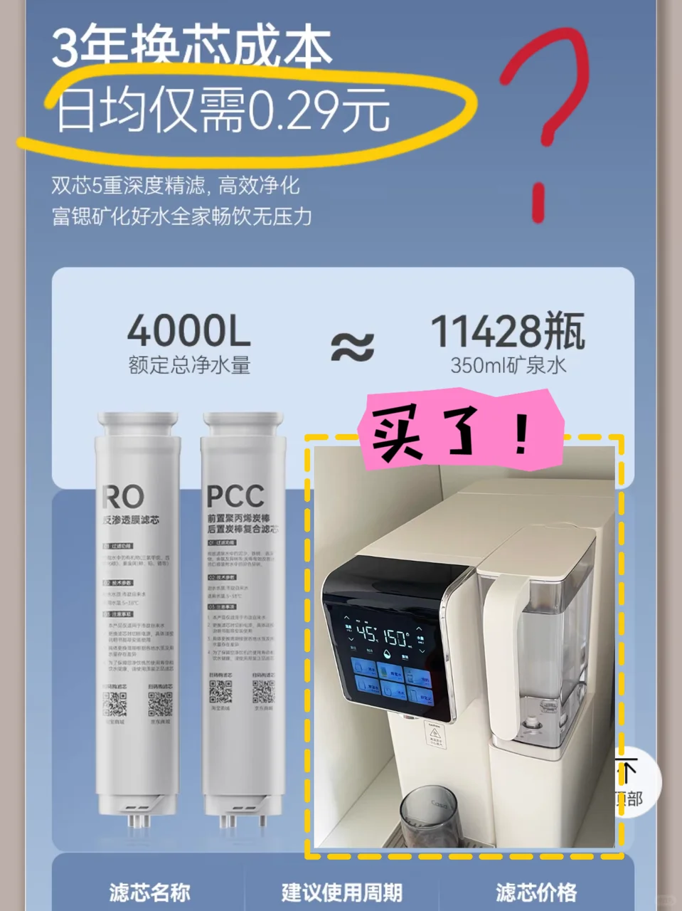 买了个性价比还不错的净饮机！！！