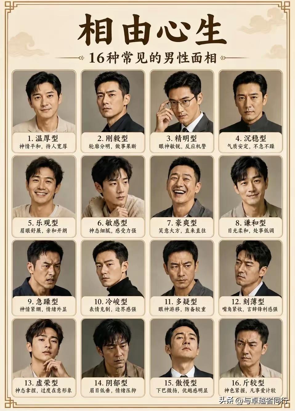 面相不同，心境不同
每天一点面相学