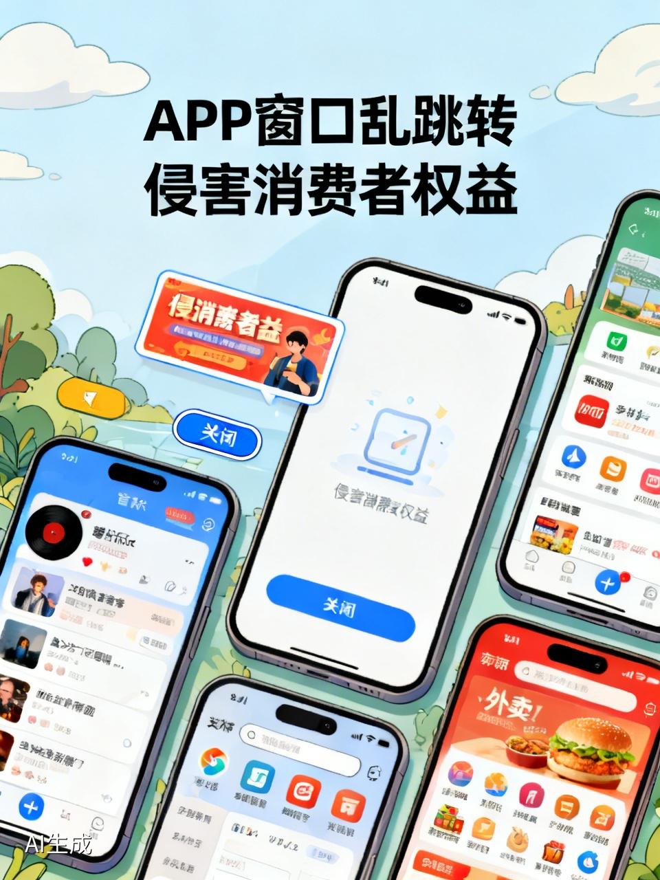 APP窗口乱跳转真的太让人崩溃了！想听歌，手一抖就跳到外卖平台；点关闭开屏广告，