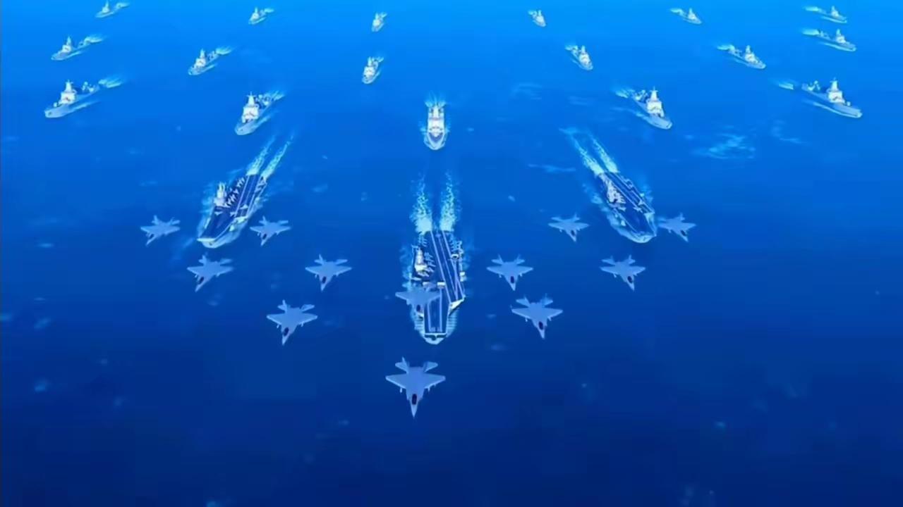 福建舰+山东舰+辽宁舰，三艘航母编队同框。
我们要多久能实现这个愿望。我们可以畅