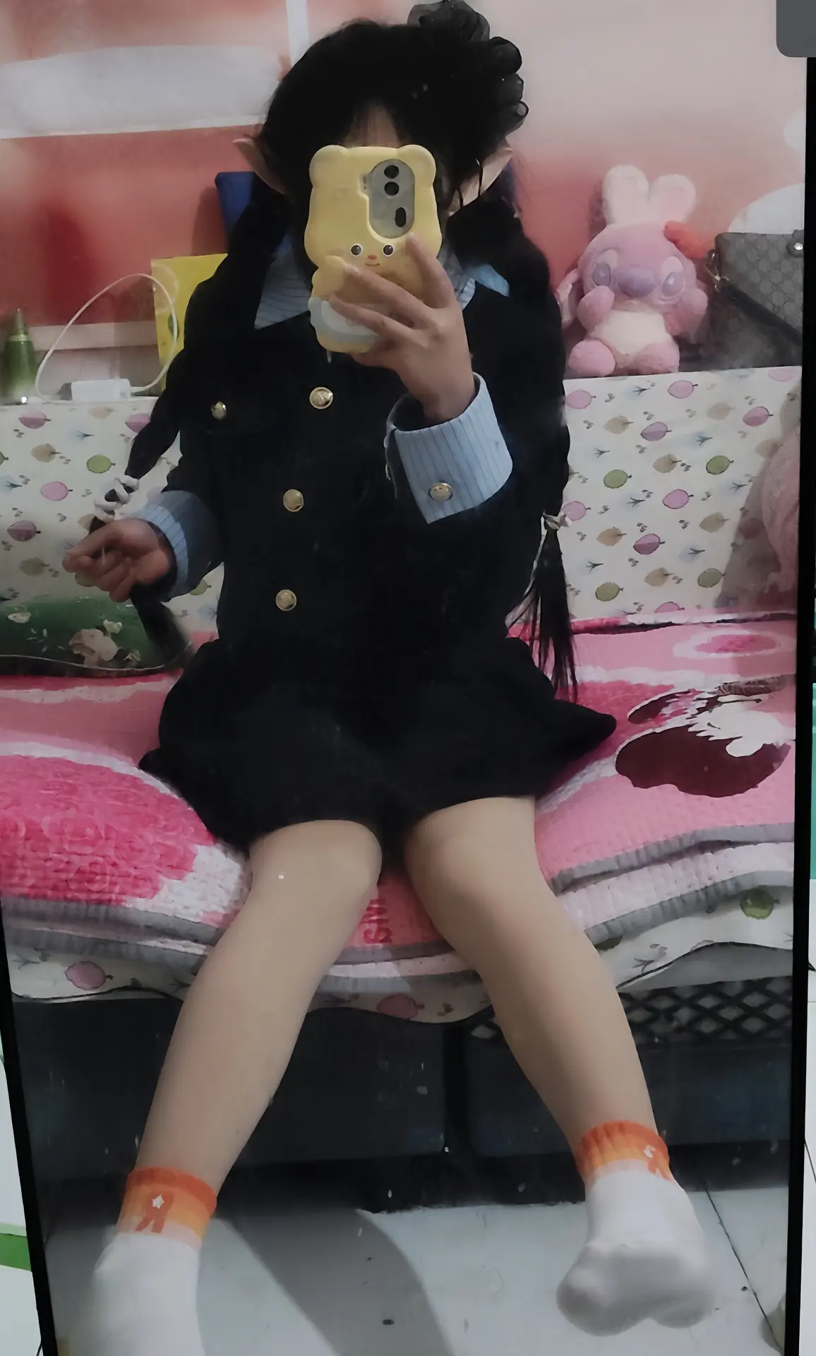 甜妹 对镜拍 无处安放的小脚丫 穿搭 冬天