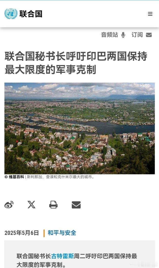联合国秘书长称世界承受不起印巴军事对抗联合国秘书长呼吁印巴两国保持最大限度的军事