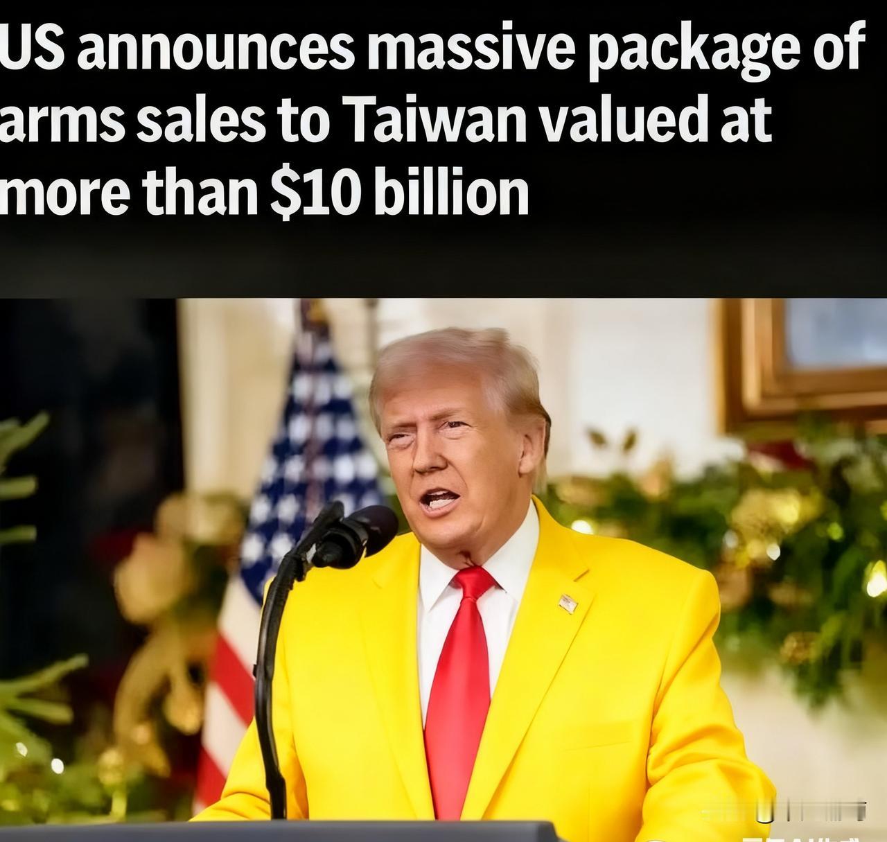 特朗普彻底呆住了，
刚刚宣布向台出售价值超过100亿美元的大规模武器装备，中国就