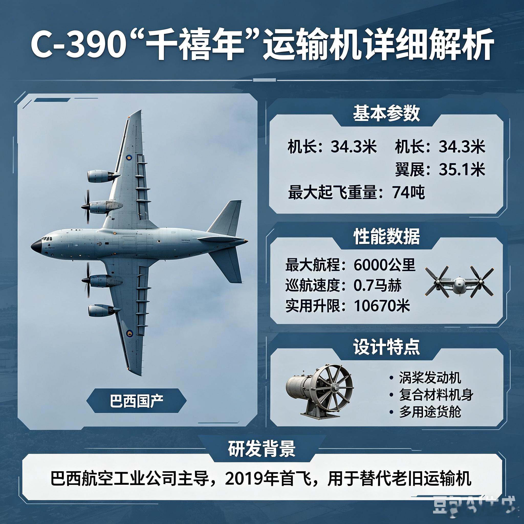 军事ai新视野ai热力追踪  巴西空军 C-390“千禧年”（国产）全球武器装备