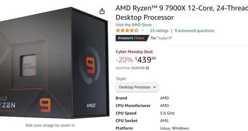 AMD|AMD Zen4锐龙9 7900X价格史低！12核心累计掉价20％