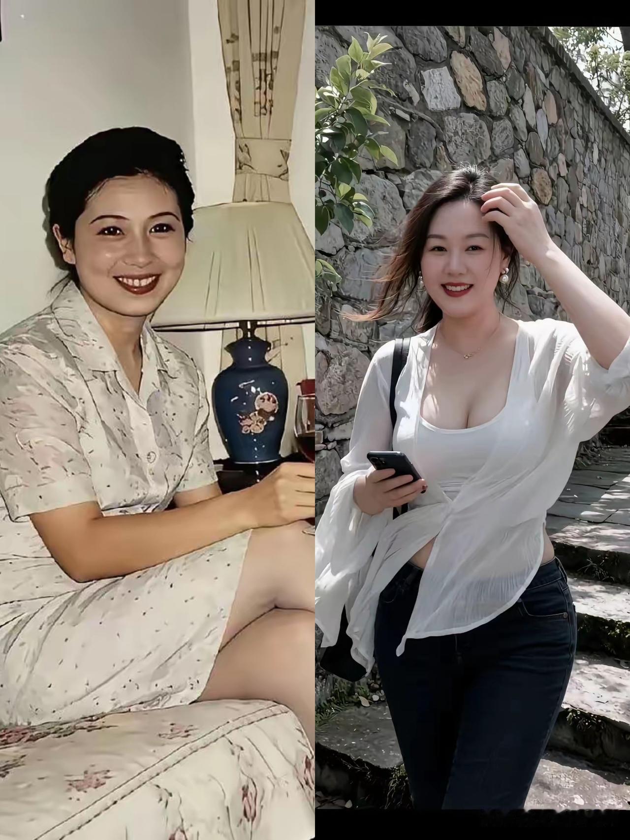 五十年代的美女是长这样的，现在的美女是长这样的，时代在变，人的长相也在变。