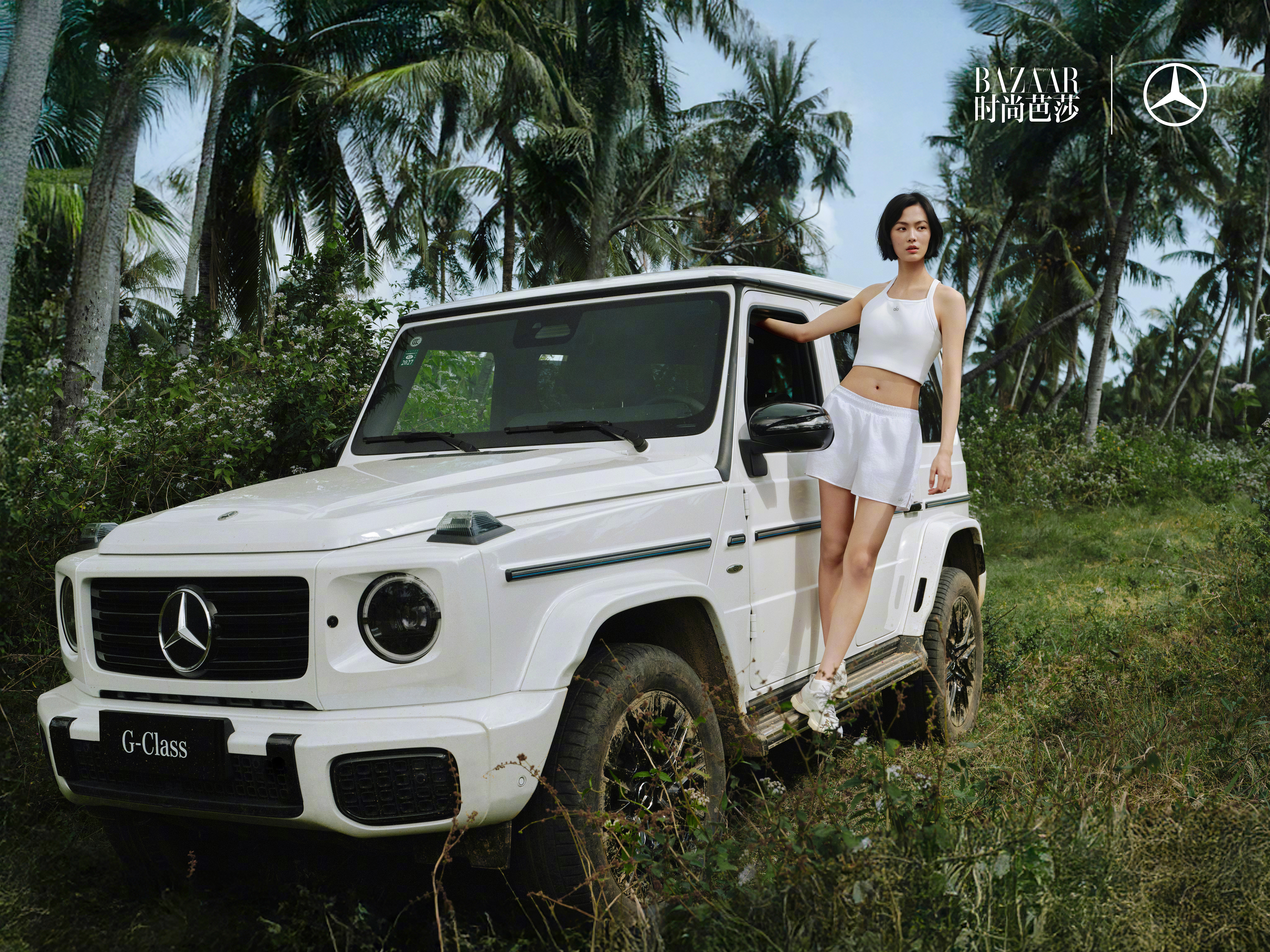 奔驰大G和美女太搭了！奔驰奔驰大g奔驰g