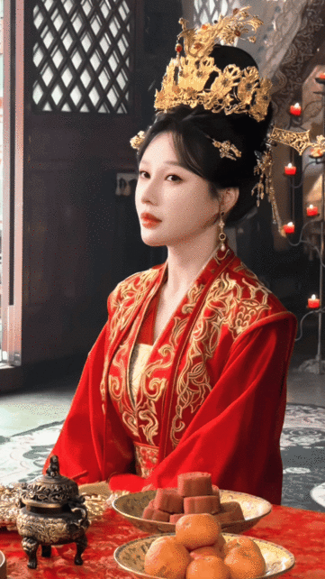 比长剧还卷的短剧女主妆造来了 红嫁衣明艳青宫装温婉浅金裙娇俏，三套造型三种气质都