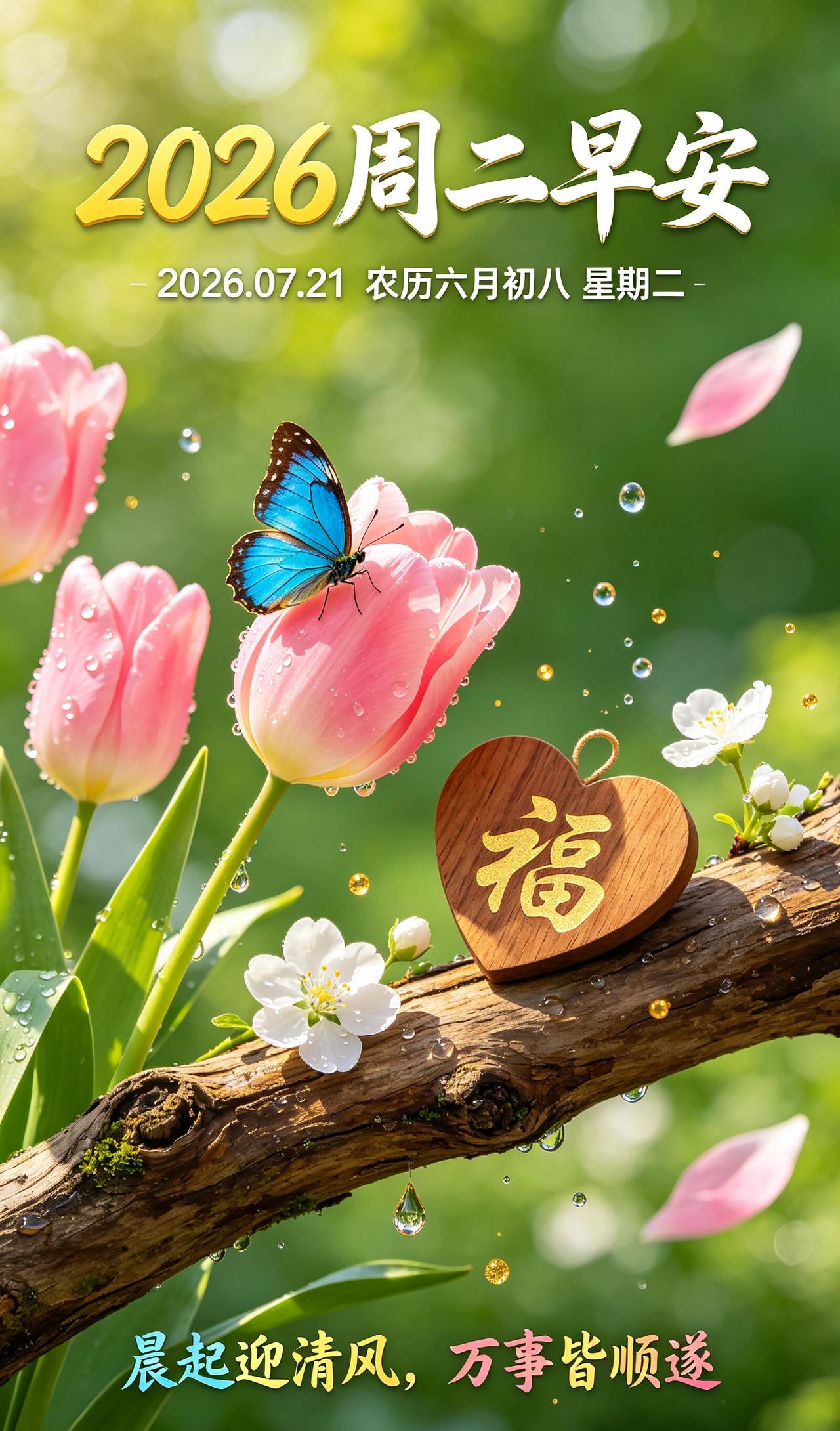 7月21日周二早安☀️，伏天热浪如约而至，清晨的微风捎来一丝清凉，愿你放下昨日疲