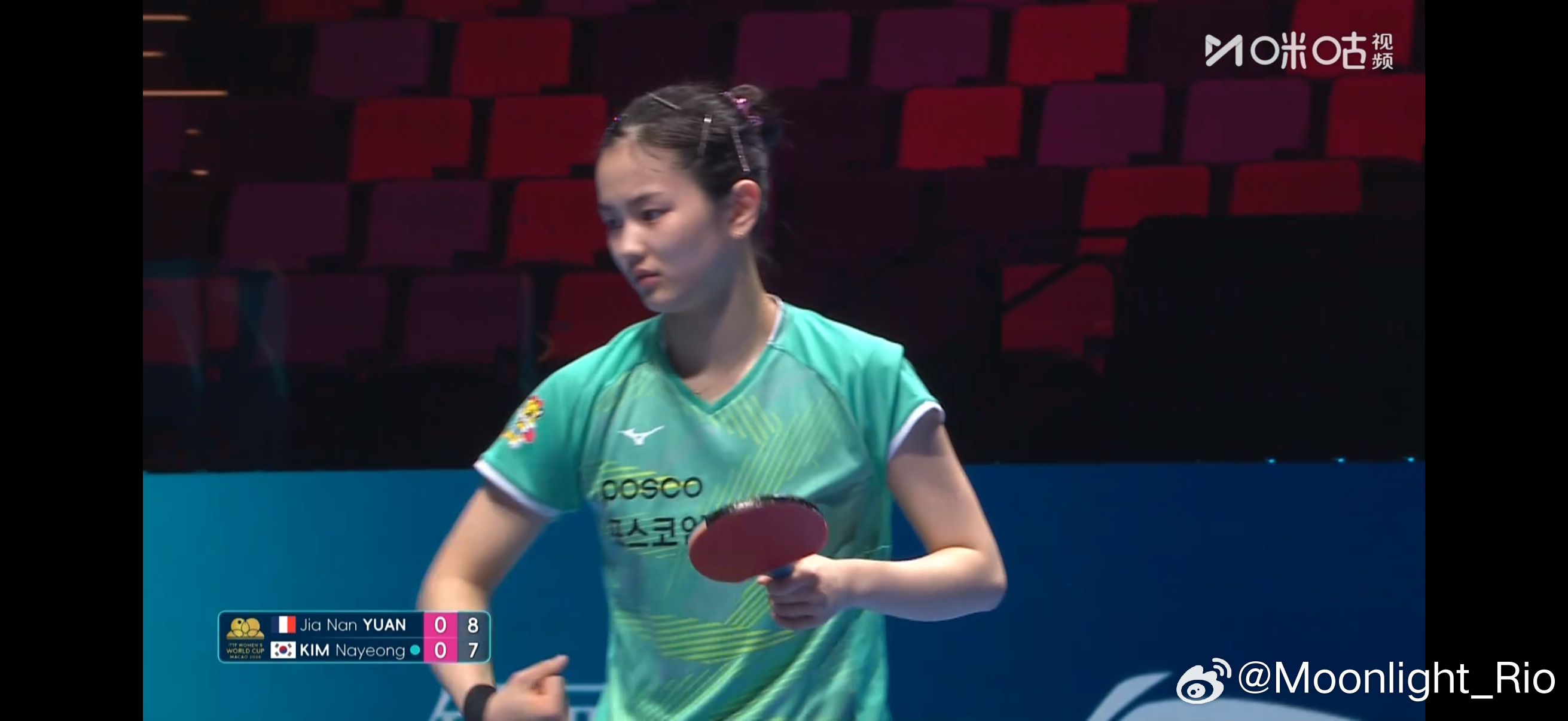 澳门世界杯2026 女单小组赛第三轮：🇫🇷袁嘉楠3比0金娜英🇰🇷（11-