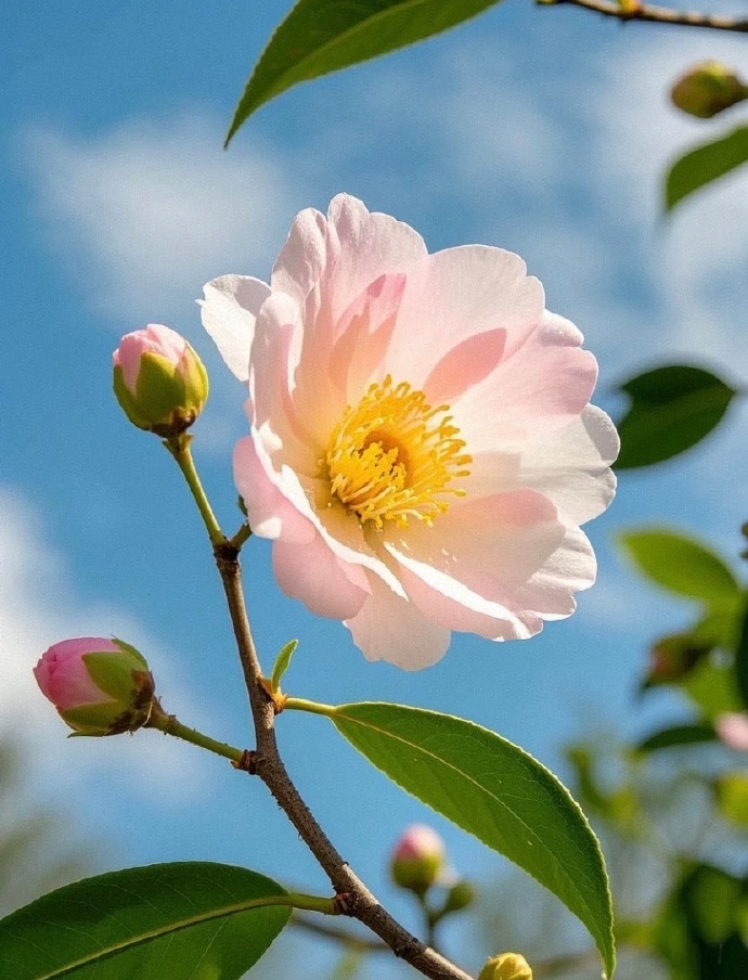 冬日下的山茶花，绚烂、坚韧而美丽！ 