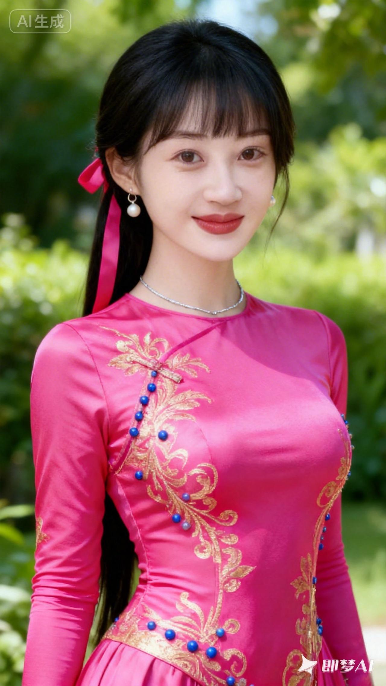 惊艳的粉色旗袍，古典与现代的完美结合！